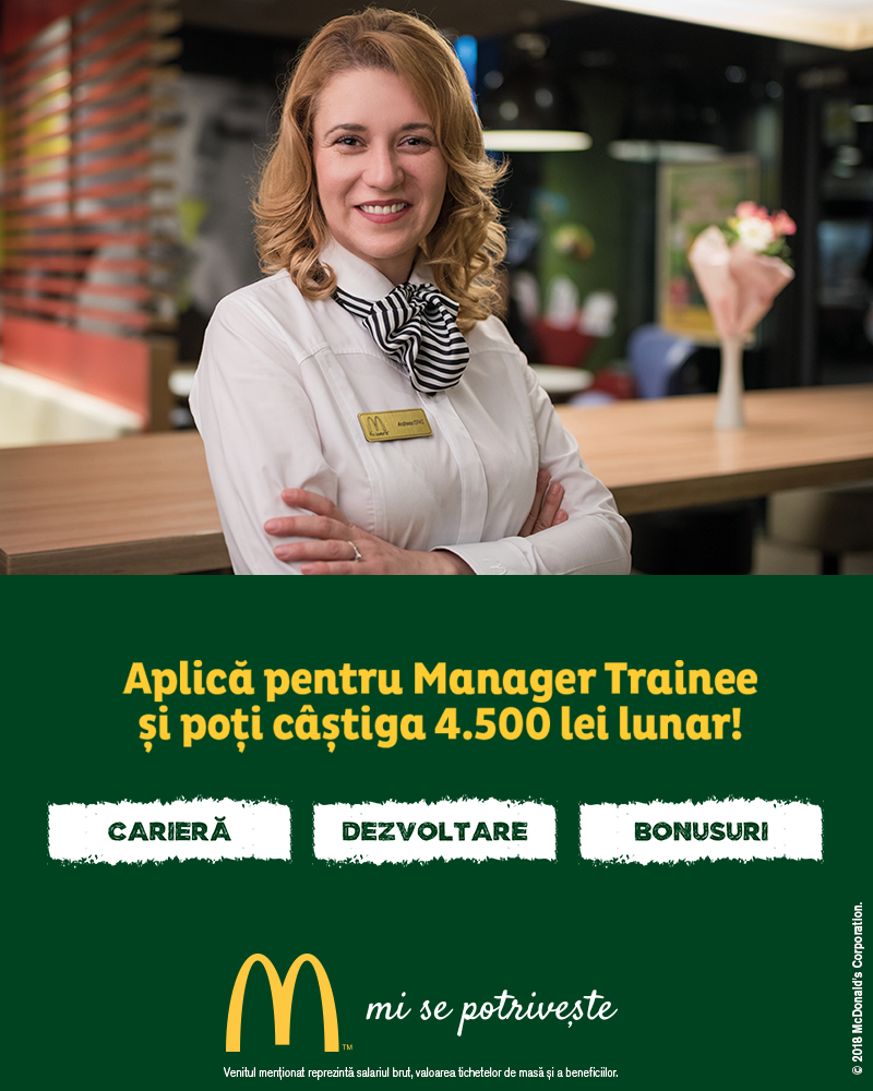 Manager Trainee Mcdonald S Arad Premier Restaurants Romania Aplica Pe Ejobs